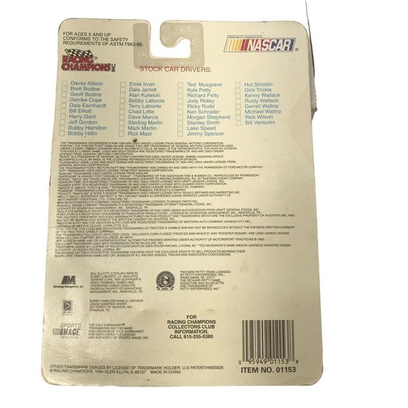 Racing Champions 1994 Edition Rusty Wallace #2 Stock Car 1:64 Plastic Dented - Picture 2 of 7